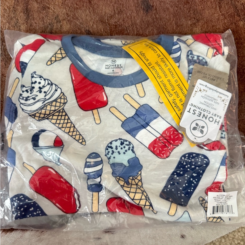 Ice Cream Print long sleeve + pants pajama set BNWT - never opened. Size 6